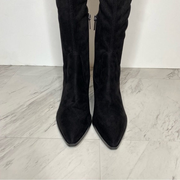 New! Marc Fisher Okun Black Pointy Toe Over the Knee Boot 8M - Picture 12 of 16